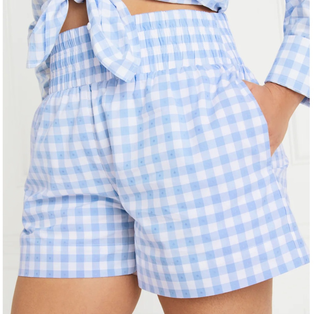 Hill House “The Livie Short” in Blue Jacquard Check